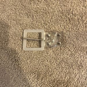 Clear and silver plastic belt